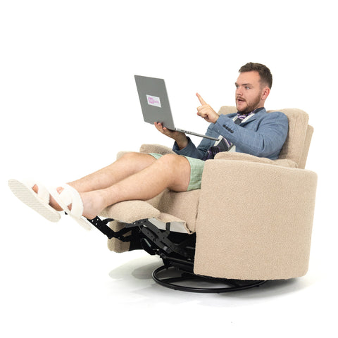 Fluff Mumma Glider Recliner Arm Chair - Biscuit