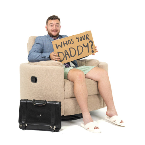 Fluff Mumma Glider Recliner Arm Chair - Biscuit