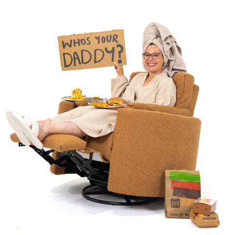 Fluff Mumma Glider Recliner Arm Chair - Ginger