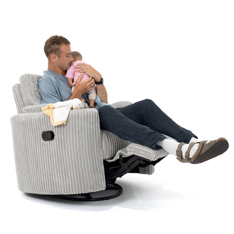 Fluff Mumma Glider Recliner Arm Chair - Light Grey