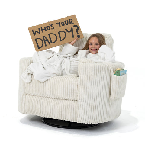 Fluff Mumma Glider Recliner Arm Chair - Off White