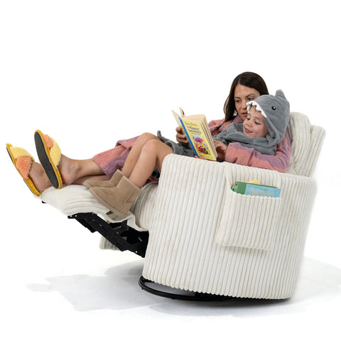 Fluff Mumma Glider Recliner Arm Chair - Off White