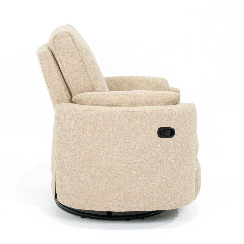 Fluff Mumma Bouclé Glider Recliner Arm Chair | Biscuit – Fluff Daddy