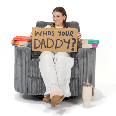 Fluff Mumma Glider Recliner Arm Chair - Grey