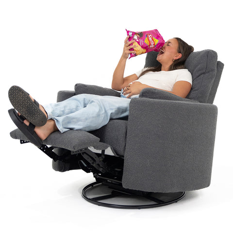 Fluff Mumma Glider Recliner Arm Chair - Steel