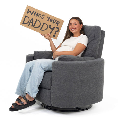 Fluff Mumma Glider Recliner Arm Chair - Steel
